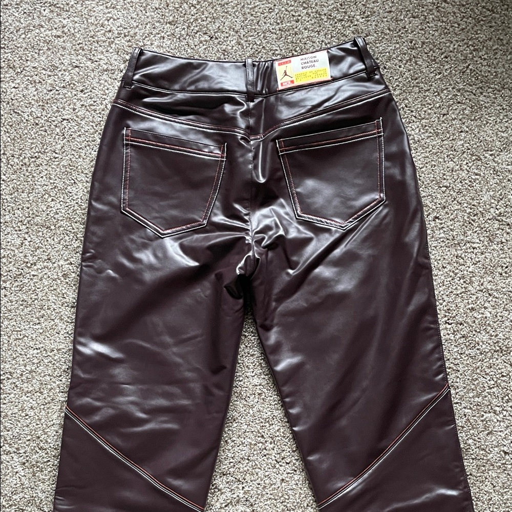 Maison Château Rouge x Jordan | Faux Leather Pants in Brown Basalt - Picture 7 of 12